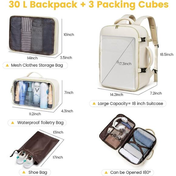 Carry-on Luggage Backpack,Waterproof Travel Laptop Backpack Flight Approved Fit main image 4